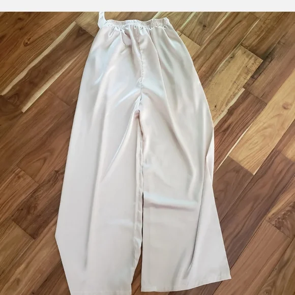 NWT Oh My Love OML london satin wide leg natural pant 6 - Picture 6 of 7
